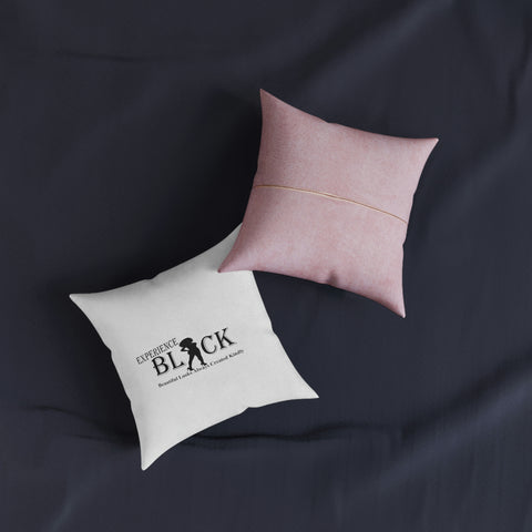 Experience BLACK Square Pillow - Pink Back